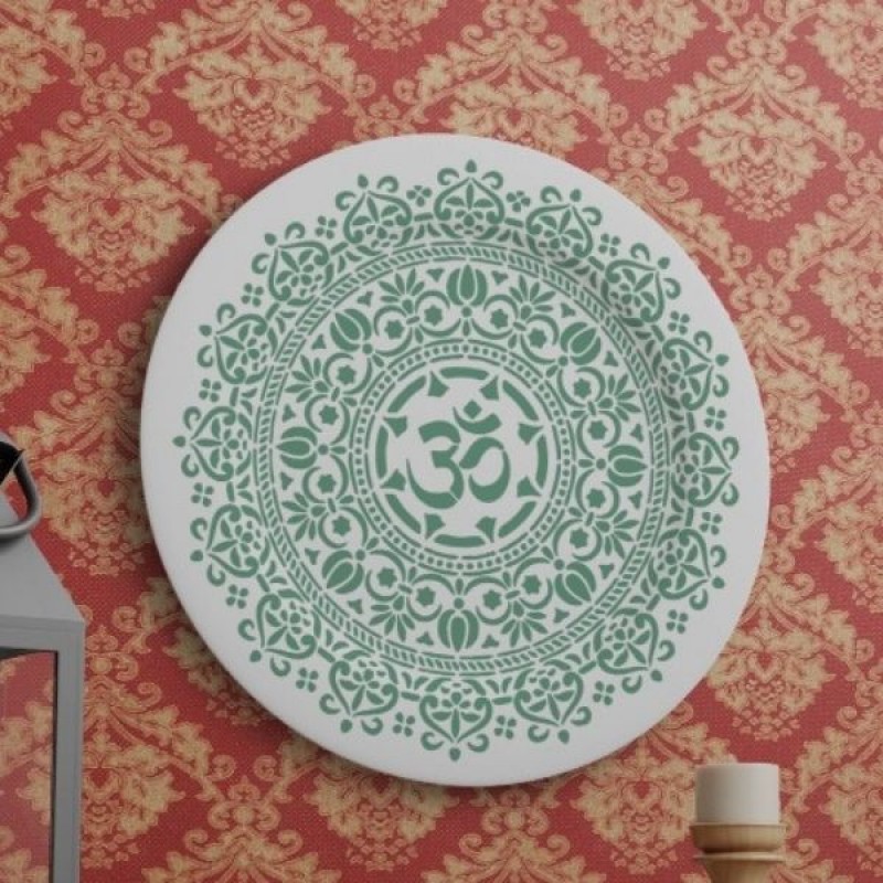 Mandala Om Sembolü Stencil Şablon