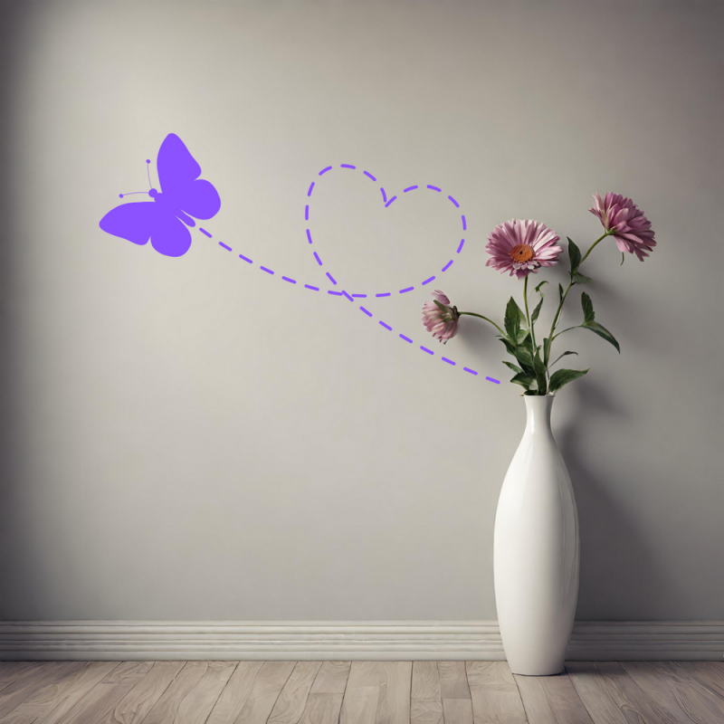 Kelebek ve Kalp Stencil Boyama Şablonu Kelebek ve Kalp Stencil Boyama Şablonu