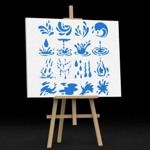 Su Damlası Stencil Şablon