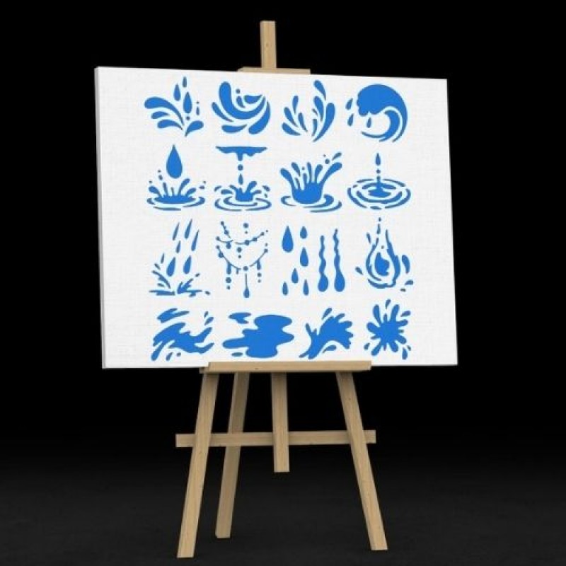 Su Damlası Stencil Şablon