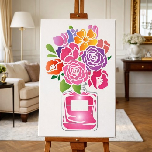 Çiçek Desenleri Stencil Şablon